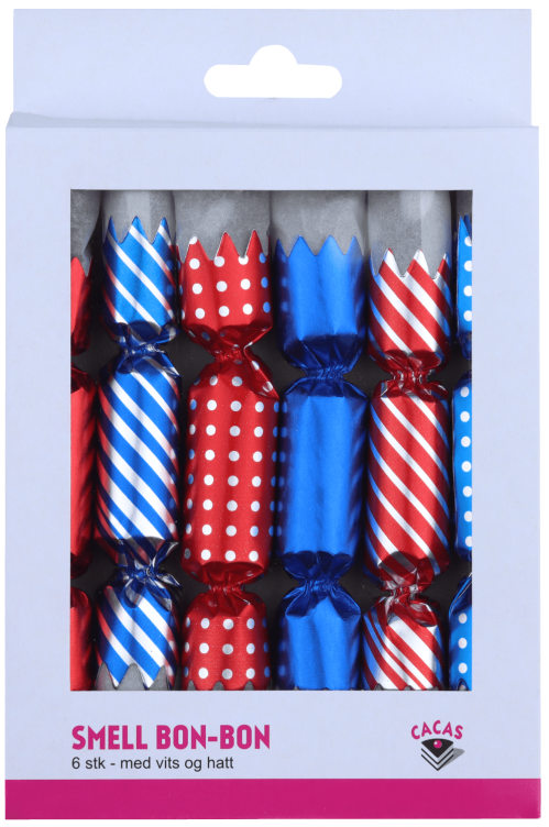 Knallbon-Bon Rød&Blå 6stk Cacas