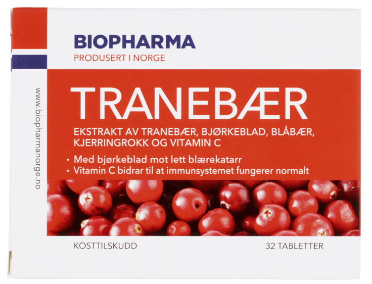 Tranebær m/Bjørkeblad 32stk Biopharma