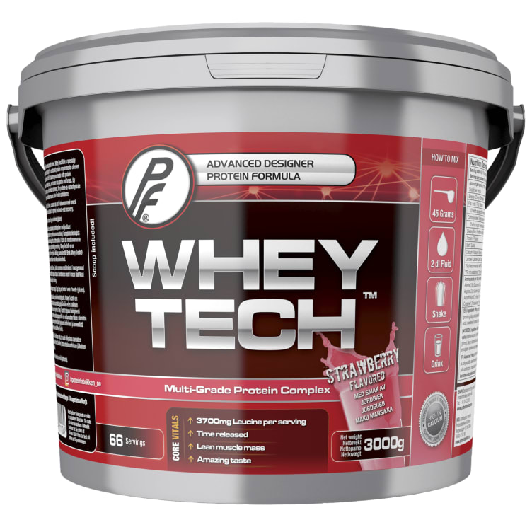 Bilde av Whey Tech Jordbær 3kg Proteinfabrikken