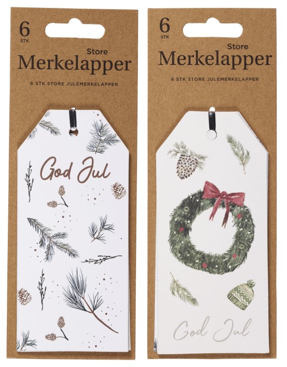 Merkelapper Store Natural 6stk