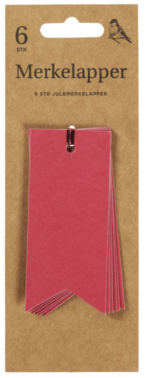 Merkelapper Avlange Røde 6stk