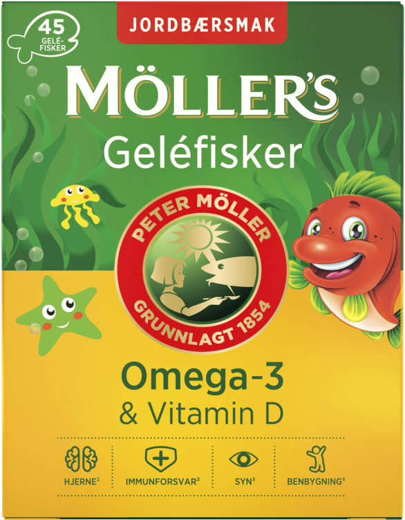 Møllers Omega3 Fisk Jordbær 45stk