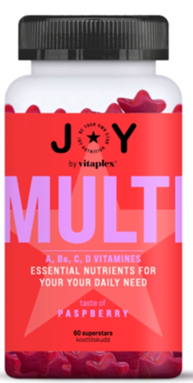 Joy Multivitamin Bringebær 60stk Vitaplex