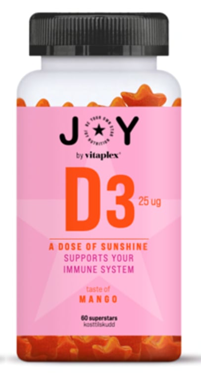 Joy D3-Vitamin Mango 60stk Vitaplex