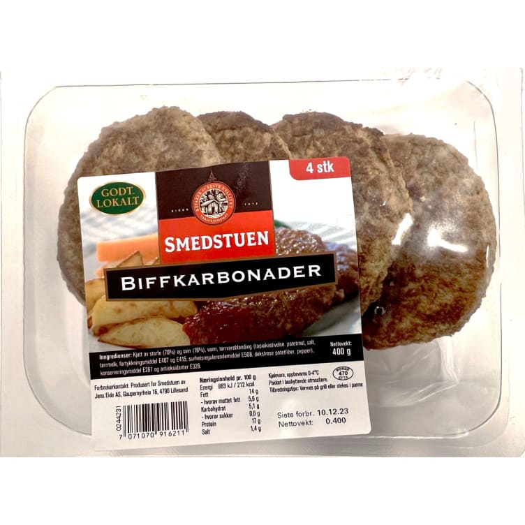 Smedstuen Biffkarbonader 400g