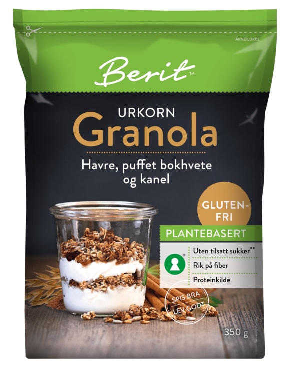 Urkorn Granola Gl.Fri 350g Berit