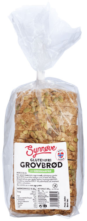 Gresskarbrød glutenfri Synnøve Finden