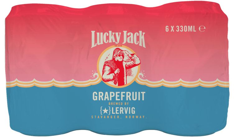 Bilde av Lucky Jack Grapefruit 0,33lx6 boks Lervig