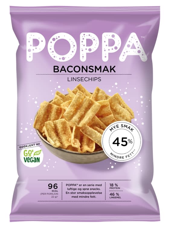 Poppa Linsechips Baconsmak 65g