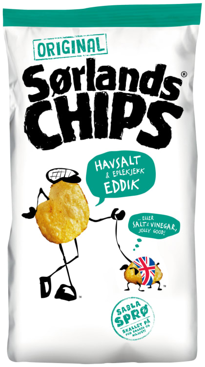 Sørlandschips Havsalt&Eplekjekk Eddik 200g