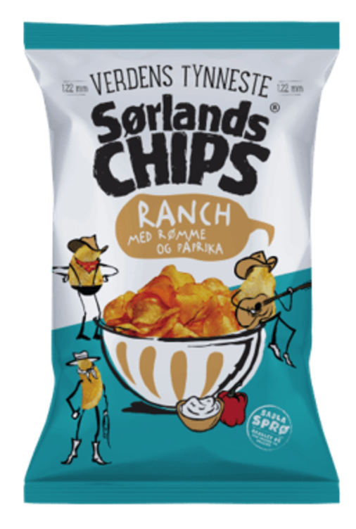 Sørlandschips Ranch 240g Verdens Tynneste