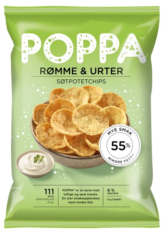 Poppa Søtpotet Rømme&Urter 80g