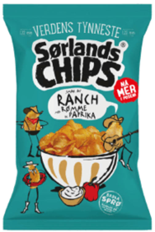 Sørlandschips Ranch m/Rømme&Paprika 275g
