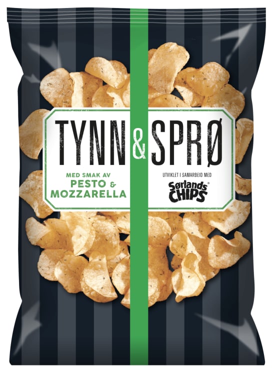 Product Image for Tynn&Sprø Chips Pesto&Mozza 150g Sørlandschips
