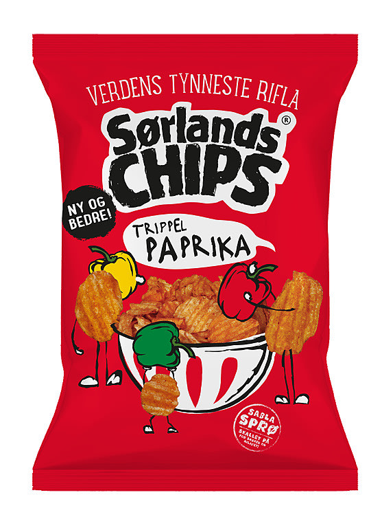 Sørlandschips Rifla Trippel Paprik 240g
