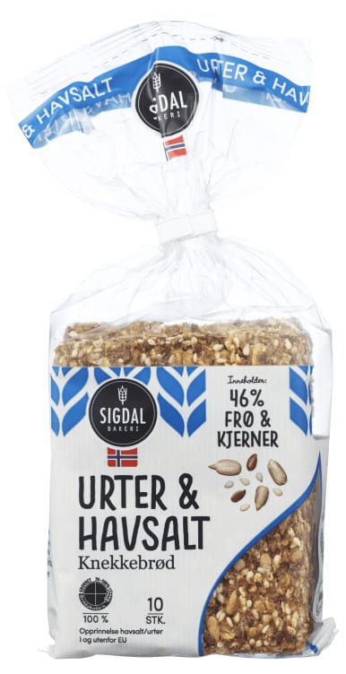 Knekkebrød Urter&Havsalt 220g Sigdal