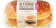 Hamburgerbrød Brioche m/Sesam 4stk 310g