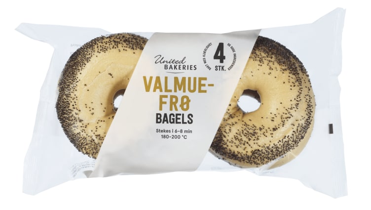 Bagels Valmue 4pk 480g United Bakeries