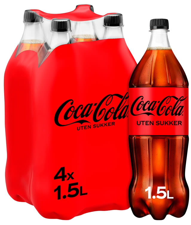 Coca-Cola u/Sukker 1,5lx4 flaske