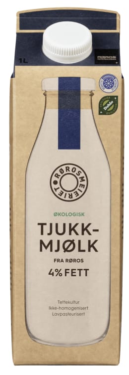 Tjukkmjølk 4% Økolgisk 1l Røros