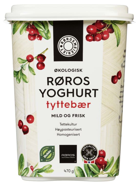 Rørosmeieriet Yoghurt Tyttebær Økologisk 470g