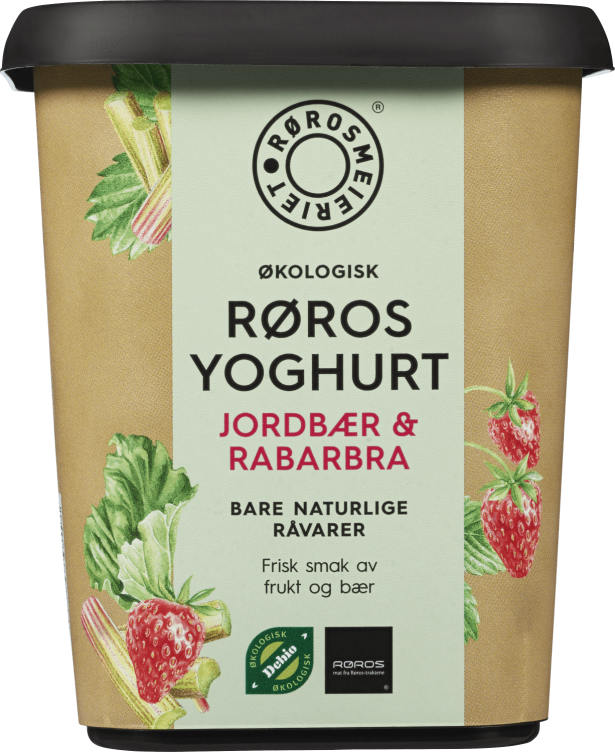 Røros Yoghurt Jordbær Økol. 500g Rørosmeieriet