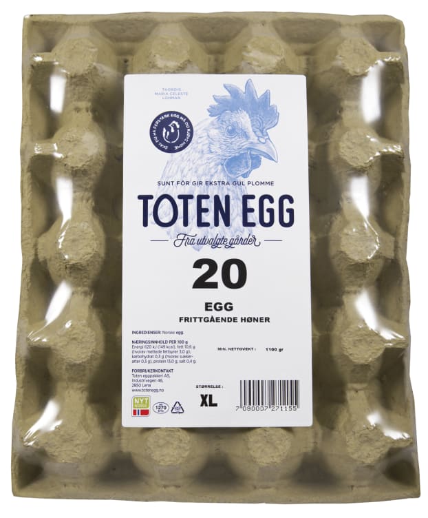Egg 20stk Ekstra Store Toten Egg