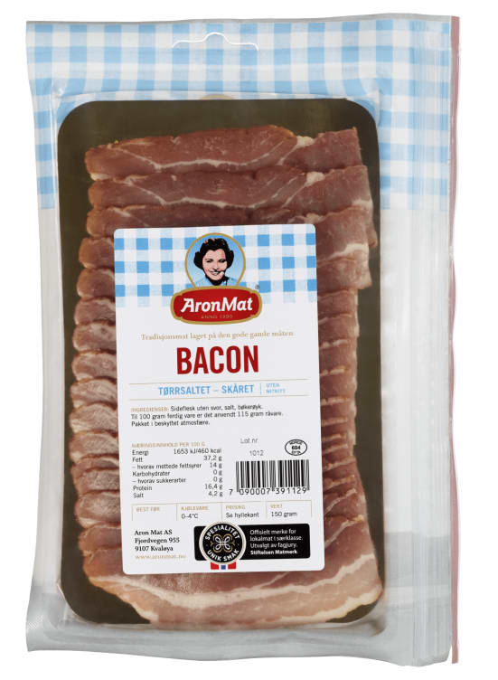 Bilde av Bacon Tørrsaltet skivet 150g Aron Mat