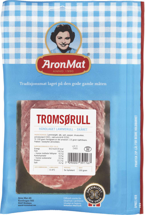 Tromsørull Lam skivet 100g Aron Mat