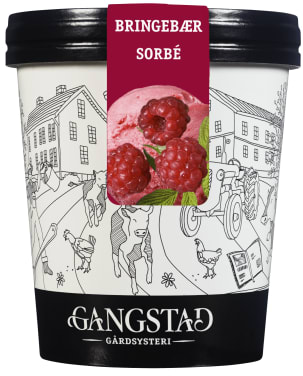 Bringebærnytelse Sorbè 500ml Gangstad