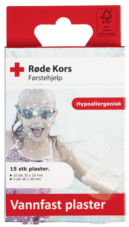 Product Image for Vannfast Plaster 15stk Røde Kors Førstehjelp