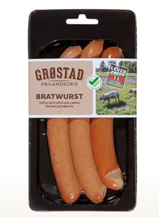 Bratwurst Røkt 250g Grøstad