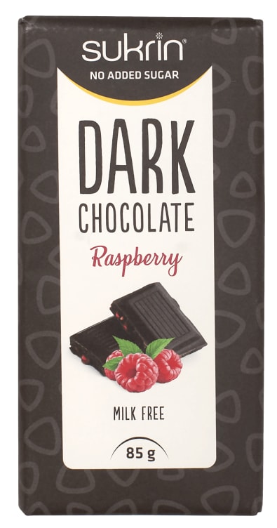 Dark Chocolate Raspberry u/Sukker 85g Sukrin