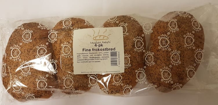 Frokostbrød Fine 4stk 350g Sandnes Bakeri