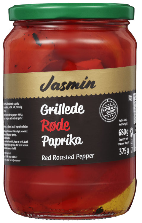 Paprika Røde Grillede 680g Jasmin