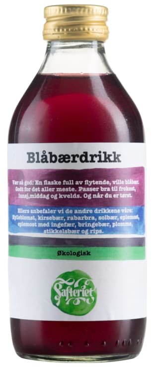 Blåbærdrikk Økol 250ml flaske Safteriet