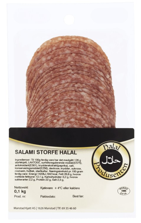 Storfe Salami Halal 100g Åkeberg Skoglunn