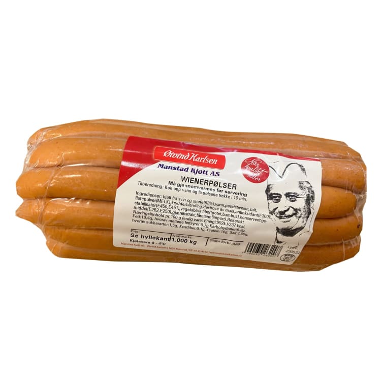 Wienerpølse 1kg Manstad Kjøtt