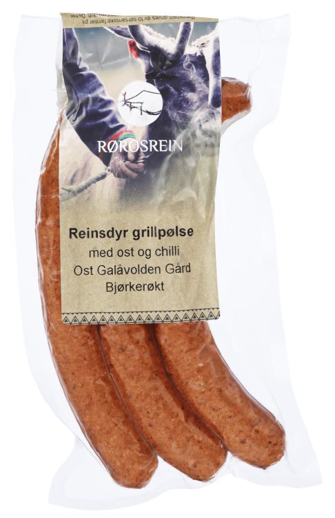 Grillpølse Reinsdyr m/Ost&Chili 300g Røros