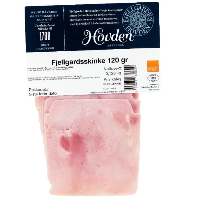 Fjellgardsskinke Urøkt 120g Hovden