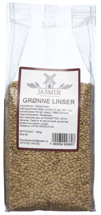 Linser Grønne 500g Jasmin