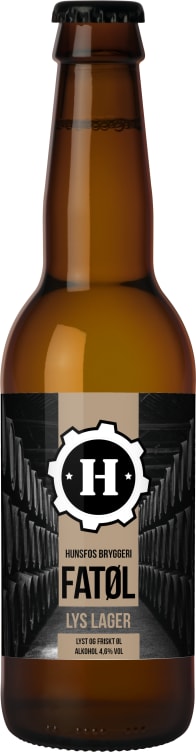 Fatøl Lys Lager 0,33l flaske Hunsfos Bryggeri