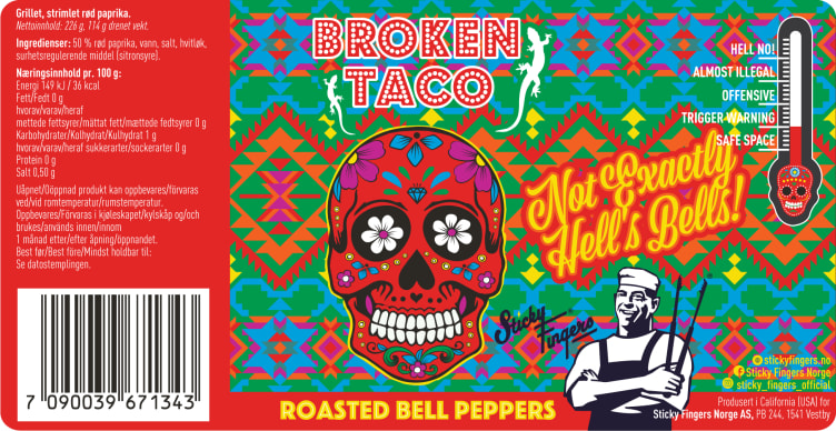 Bell Peppers Grilled 226g Broken Taco