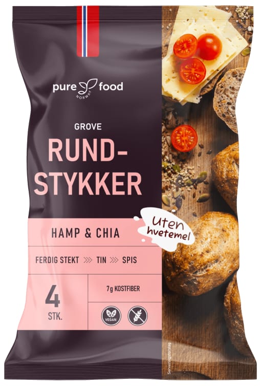 Bilde av Rundstykker Grove glutenfri 4stk 240g Pure Food