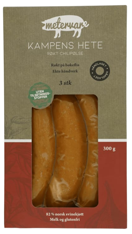 Kampens Hete Chilipølse 300g Metervare