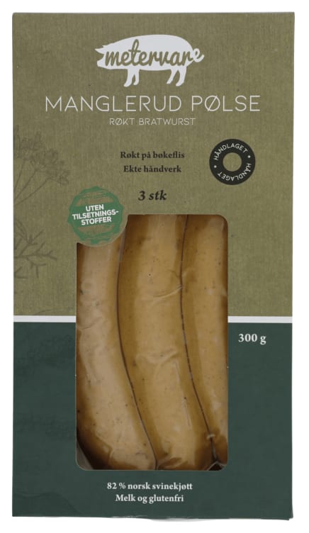 Manglerud Bratwurst 300g Metervare