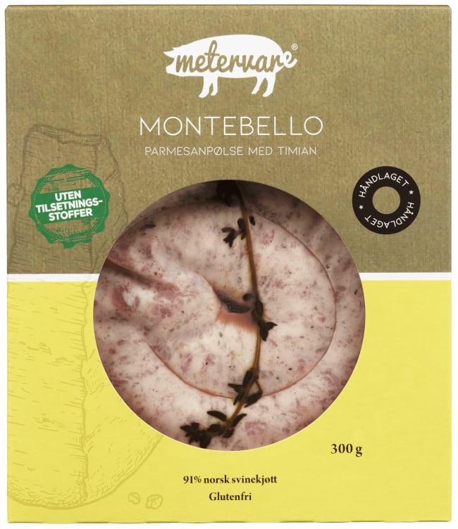 Montebello Rå Parmesanpølse 300g Metervare