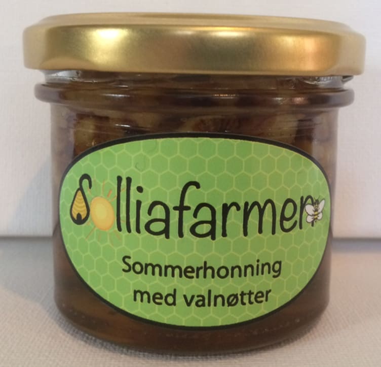 Sommerhonning m/Valnøtter 130g Solliafarmen