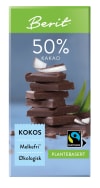 Sjokolade 50% Kakao&kokos 80g Berit