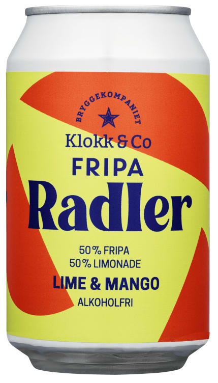 Bilde av Fripa Radler Lime&Mango 0,33l boks Klokk&Co